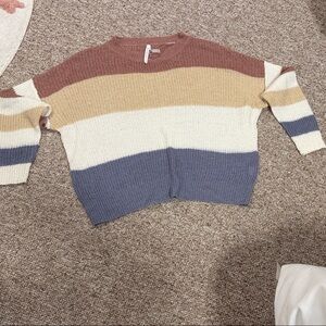 Dreamers Women's Sweater in Brown, Tan, Cream, and Blue
